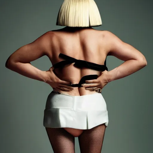 Image similar to sia furler photo shoot full body from behind