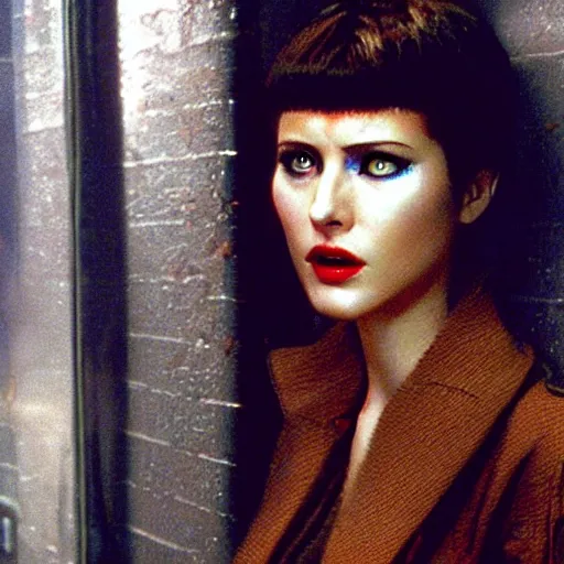 Image similar to of gorgeous and vulnerable Rachael in Blade Runner, photorealistic,