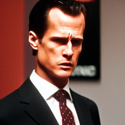 Prompt: steve ogg in american psycho, 4 k, high detail, high - resolution photograph, professional photography, ultra - detail