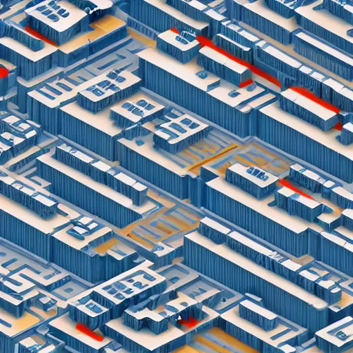 Image similar to new york city skyline, simple voxel art, isometric view