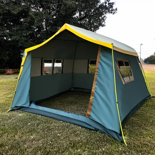 Prompt: a spray painted tent