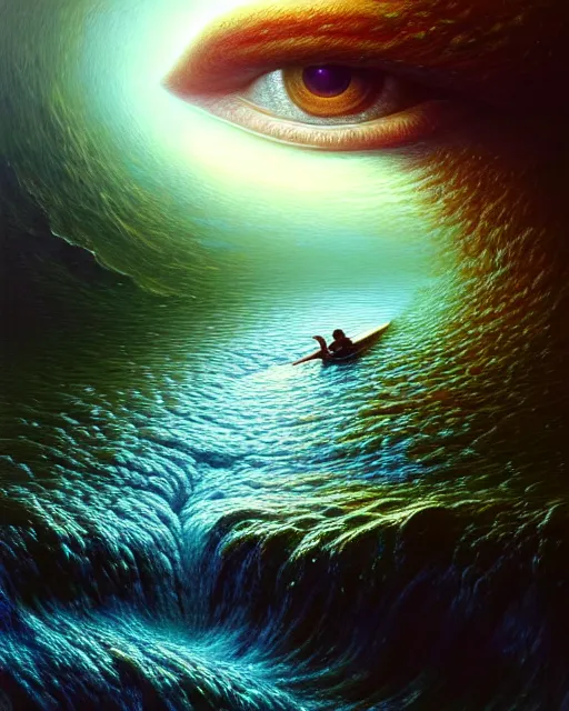 Image similar to a hyper - detailed 3 d render like an oil painting of the mind's eye and the stream of thought, surrealism!!!!! futurist art, lifelike, photorealistic, digital painting, smooth, sharp focus, artstation hd, by greg rutkowski, bruce pennington, valentina remenar, rhads, asher duran,