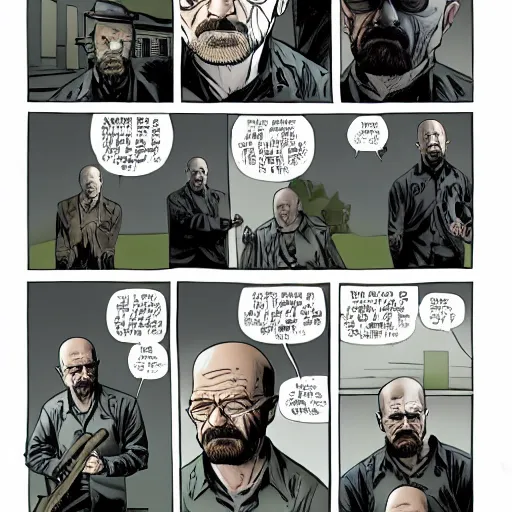 Image similar to Walter White in The Walking Dead, comic