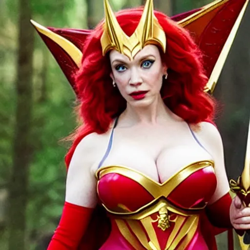 Prompt: Christina Hendricks as She-Ra