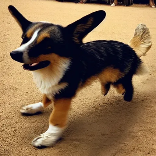 Prompt: “a honey Badger dancing with a corgi”