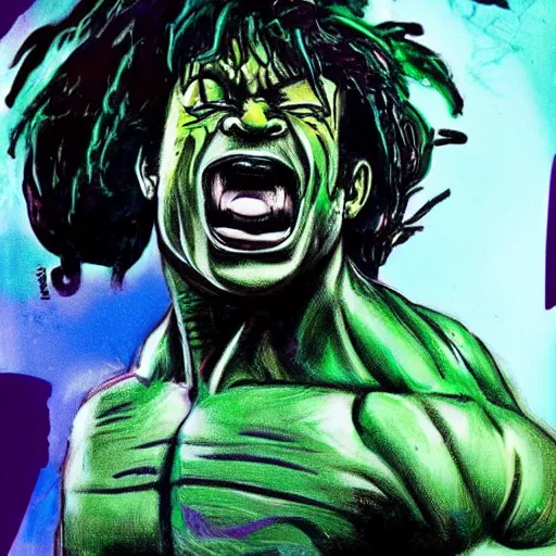 Image similar to lil uzi as the hulk