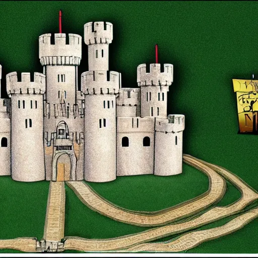 Image similar to donal trump building a castle in medeival times