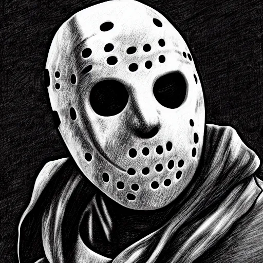 Prompt: Jason Voorhees drawn by da Vinci 4K detail