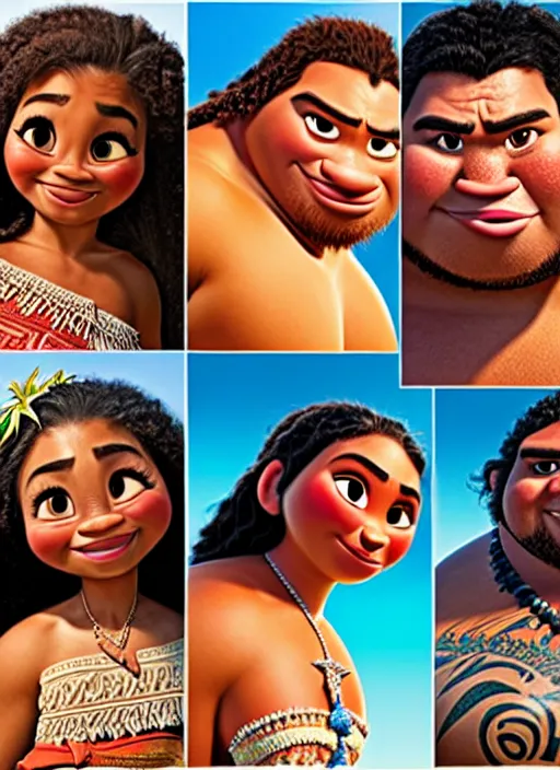 Moana & Maui (live action) - AI Photo Generator - starryai