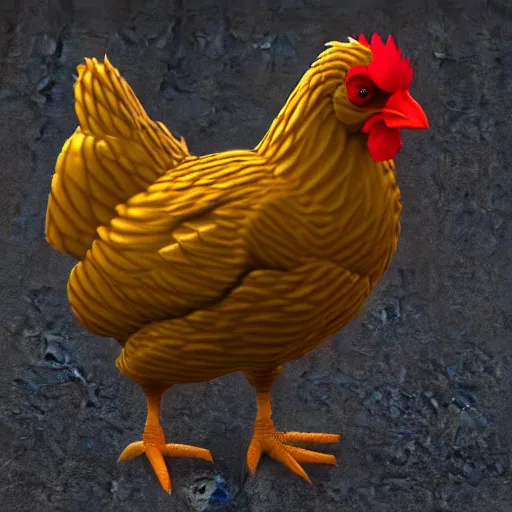 Prompt: 4 th dimensional chicken render, wireframe, unreal engine