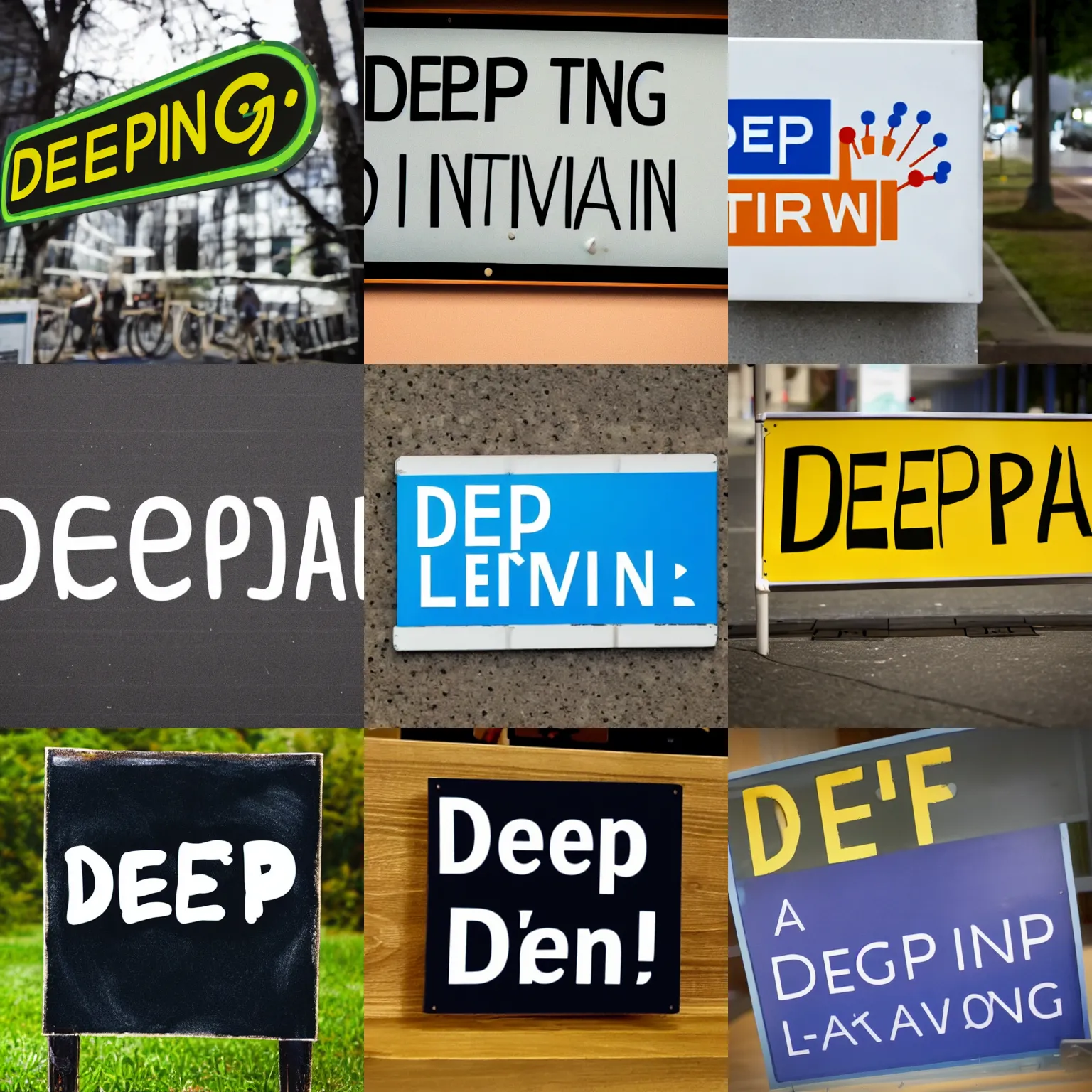 Prompt: a sign that says'deep learning'