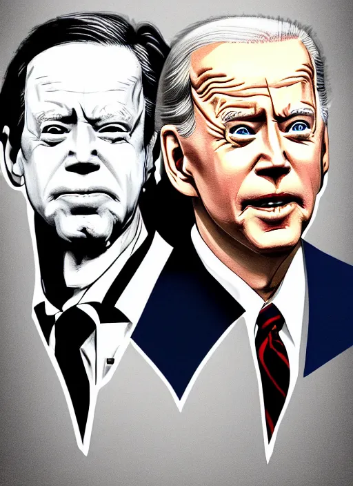 Image similar to biden, steve buscemi portrays united states president joe biden, minimalist movie poster, theatrical poster, fan art, digital art, trending on artstation