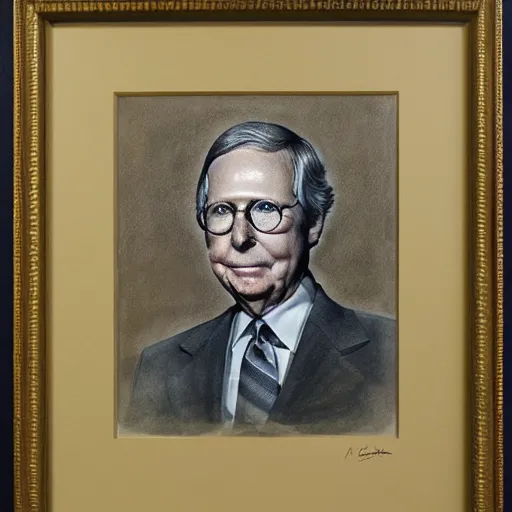 Prompt: portrait of mitch mcconnell as a turtle, martha greta kempton