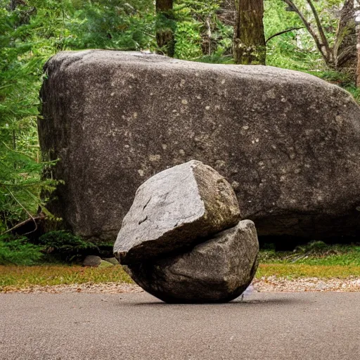 Prompt: time traveler moves a rock
