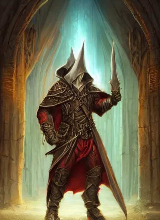 Image similar to hooded cultist, ultra detailed fantasy, dndbeyond, bright, colourful, realistic, dnd character portrait, full body, pathfinder, pinterest, art by ralph horsley, dnd, rpg, lotr game design fanart by concept art, behance hd, artstation, deviantart, hdr render in unreal engine 5