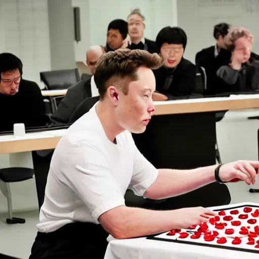 Image similar to Elon musk playing baduk