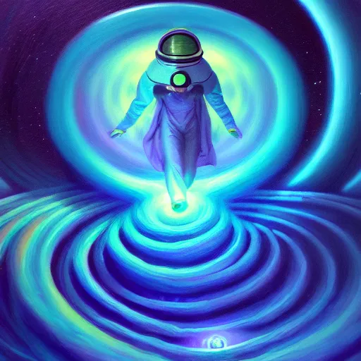 Image similar to isometric scifi astral spirit space journey in oil painting, pulled into the spiral vortex, trending on artstation, award winning, emotional, highly detailed ethereal surrealist art