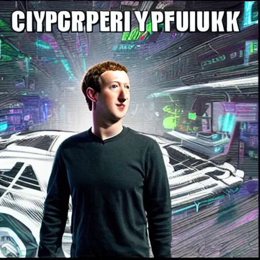 Prompt: mark zuckerberg in cyperpunk 2 0 7 7