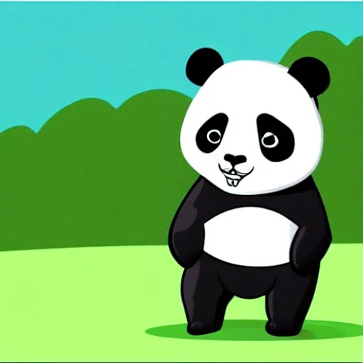 Image similar to a panda wearing a VR headset cartoon