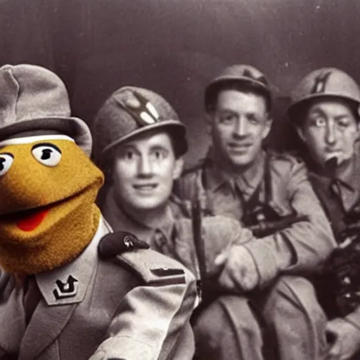 Prompt: muppets in wwii