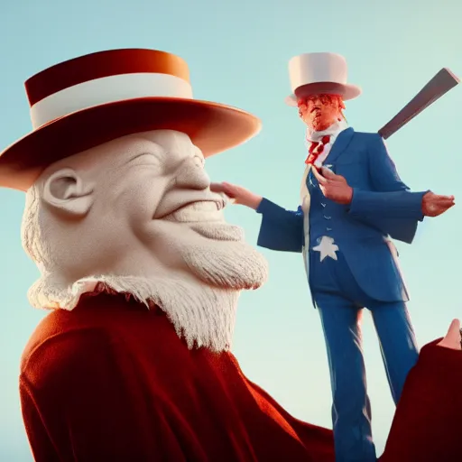 Image similar to uncle sam as a real person, photograph, octane render, hyperreal