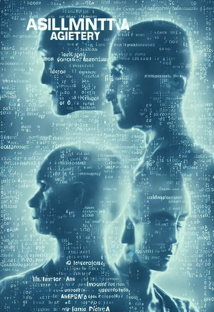 Image similar to a poster for the film about artificial intelligence in the style of polish school of posters