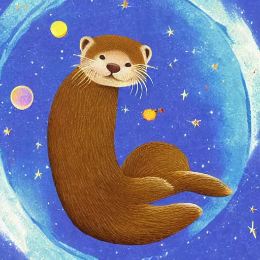 Prompt: otters in space