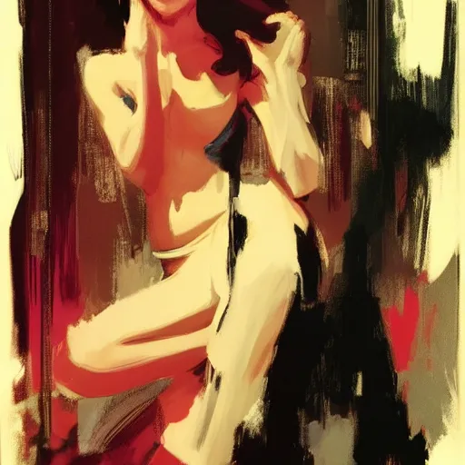 Image similar to alison brie as james bond, intricate, elegant, highly detailed, greg manchess, mucha, liepke, ruan jia, jeffrey catherine jones, ridley scott