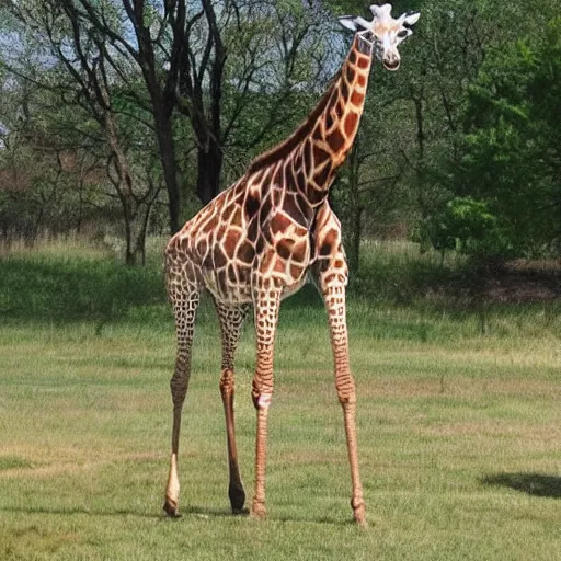 Image similar to “ tall giraffe in the backyard with infinitely long neck, realistic ”