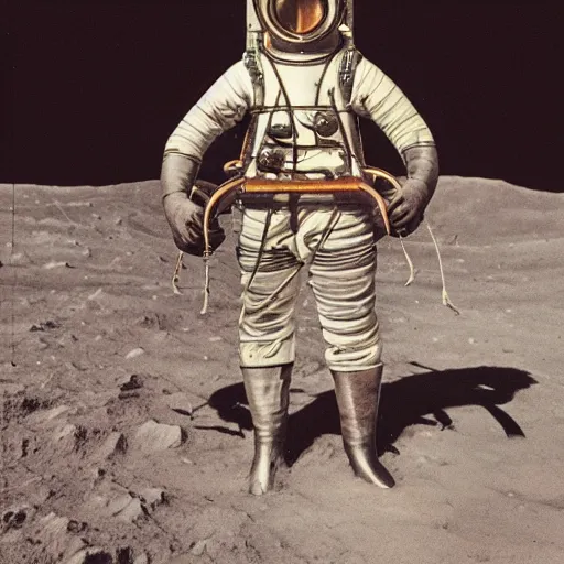 Image similar to detailed photo of a diver wearing an early diving suit on the moon holding an electric guitar. old diving suit. old diving suit photos. detailed. colorized. Adrienne Beacco Photography