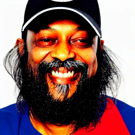 Prompt: osho wearing a supreme cap and smiling with grillz