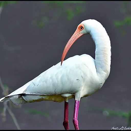 Prompt: cyberpunk white ibis