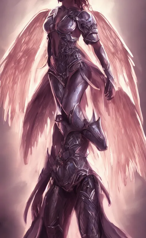 Image similar to dream concept art, angel knight girl, artstation trending, highly detailed