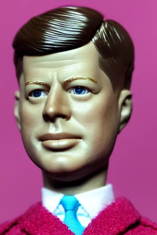Prompt: john f. kennedy barbie doll, photorealistic, highly detailed,