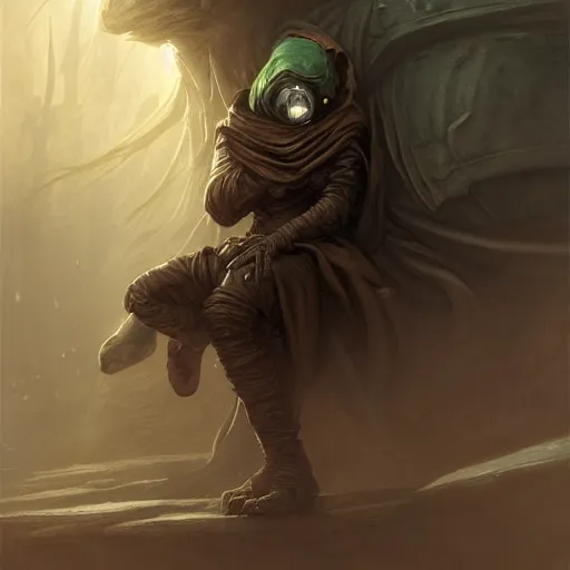 Image similar to mysterious male rogue wearing a cloak on an alien world, covered face, stern expression, main character, detailed, sci - fi, digital painting, artstation, sharp focus, illustration, artgerm, tomasz alen kopera, peter mohrbacher, donato giancola, joseph christian leyendecker, wlop, frank frazetta