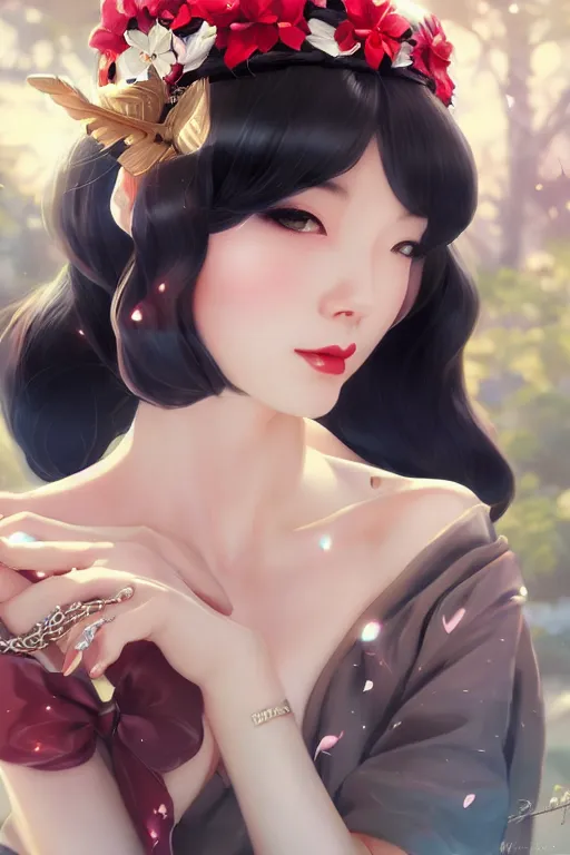 Image similar to a pin up and beautiful fashion charming dreamlke japan girl with lv jewelry, character art, art by artgerm lau and wlop and and ilya kuvshinov and john singer sargent, hyperdetailed, 8 k realistic, symmetrical, frostbite 3 engine, cryengine, dof, trending on artstation, digital art