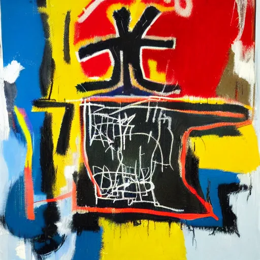 Image similar to abstract basquiat oil painting