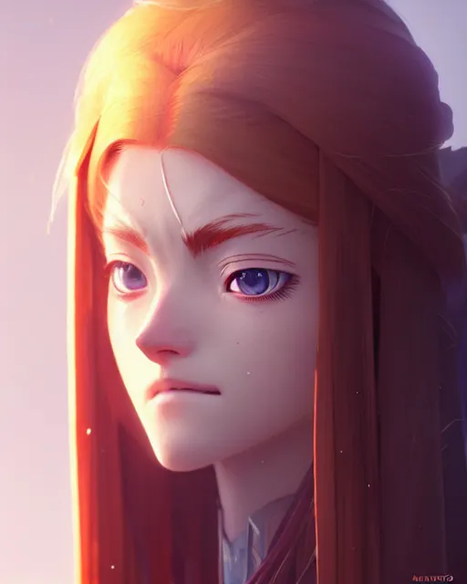 Image similar to azctec warrior, katherine mcnamara, detailed perfect face, exquisite details, fire magic, mid view, design on a white background, by studio muti, greg rutkowski makoto shinkai takashi takeuchi studio ghibli