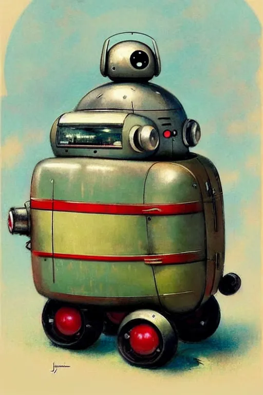 Image similar to ( ( ( ( ( 1 9 5 0 s retro future android robot fat robot ladybug wagon. muted colors., ) ) ) ) ) by jean - baptiste monge,!!!!!!!!!!!!!!!!!!!!!!!!!