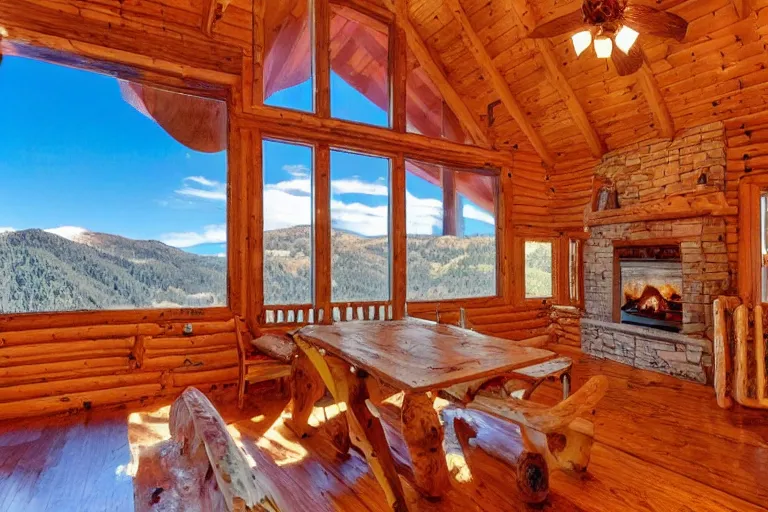 Premium AI Image  This log cabin living room is the epitome of
