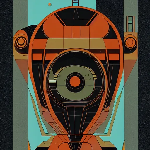 Image similar to futurama spaceship in a modern style of art deco painting, bauhaus, art nouveau, noire, 2 d, 3 d shadows