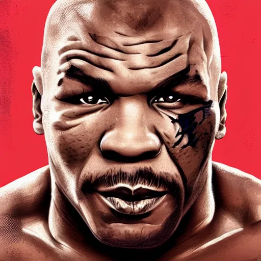 Prompt: beautiful portrait photo of mike tyson in a war with scarlett johansson and her cheddar cheese, 85mm, attractive features, details, sharp focus, illustration, by Jordan Grimmer and greg rutkowski, Trending artstation, pixiv, digital Art