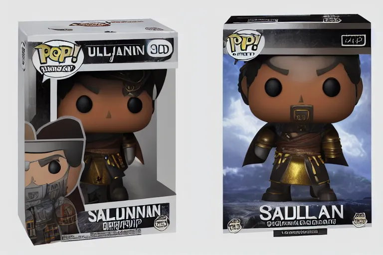 Image similar to an ultra detailed 3 d render of saladin as a funko pop, epic anime fantasy, 8 k, volumetric lighting, smooth, highly detailed, digital illustration, octane render, art by kentaro miura and akira toriyama and albert bierstadt and greg rutkowsi, artstation