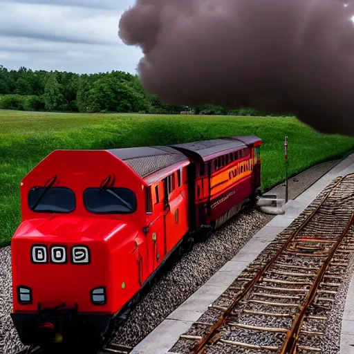 Image similar to red thomas the train going fast