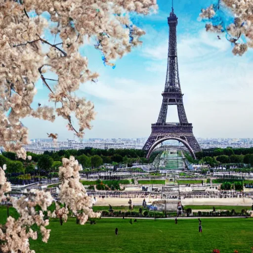 Image similar to eiffel tower constructed out of white marble, beautiful, stunning, coherent, landscape photo, realistic