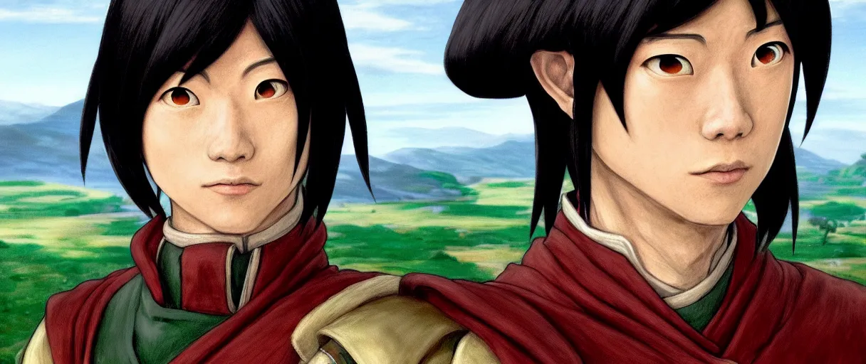 Image similar to hyperrealist highly detailed english medieval portrait of Toph Bei Fong, concept art avatar the last airbender dramatic studio lighting 8k wide angle shallow depth of field