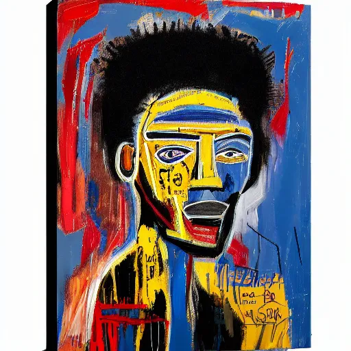 Image similar to A extremely highly detailed majestic hi-res beautiful immaculate head and shoulders painting of a strong black african man by Jean-Michel Basquiat, 8k, high textures, hyper sharp, insanely detailed and intricate, super detailed, 4k HDR high quality