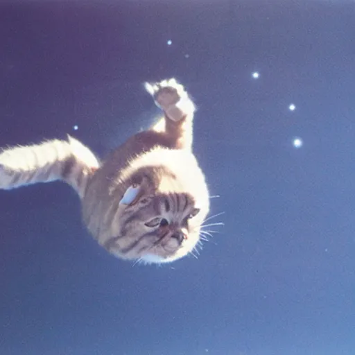 Image similar to NASA'S cat flying over the space, photo