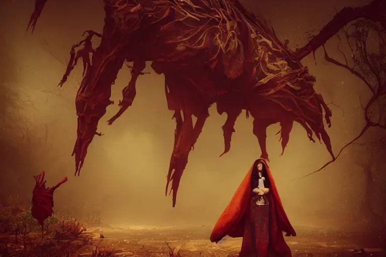 Prompt: Strange and mystical creatures scary and dangerous, concept art, inspired by Reylia Slaby, Guillermo del Toro, trending on artstation, volumetric lighting, intricate, ornate, CGsociety