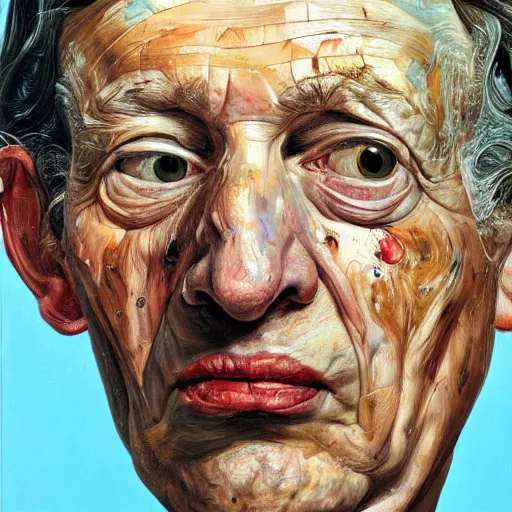 Image similar to high quality high detail painting by lucian freud and jenny saville, hd, loose, turquoise